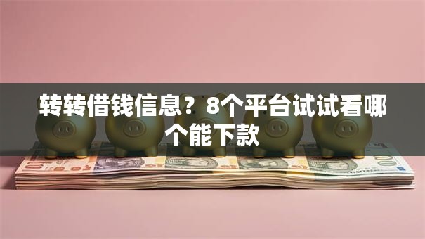 转转借钱信息？8个平台试试看哪个能下款
