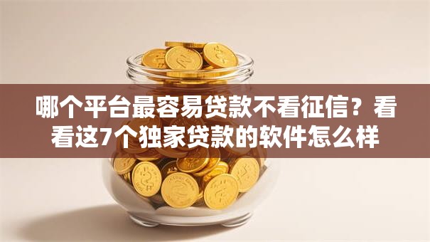 哪个平台最容易贷款不看征信？看看这7个独家贷款的软件怎么样