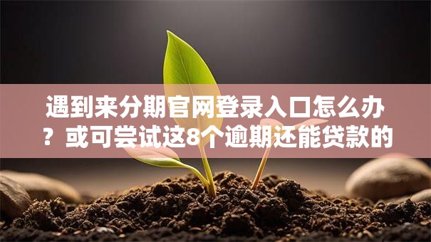 遇到来分期官网登录入口怎么办？或可尝试这8个逾期还能贷款的平台