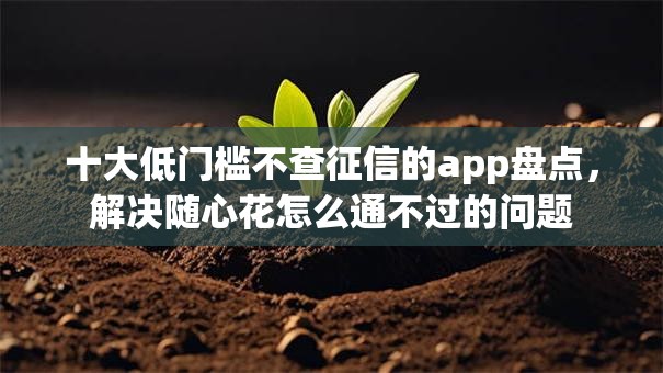 十大低门槛不查征信的app盘点，解决随心花怎么通不过的问题