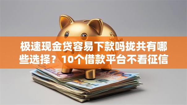 极速现金贷容易下款吗拢共有哪些选择？10个借款平台不看征信不看负债详解