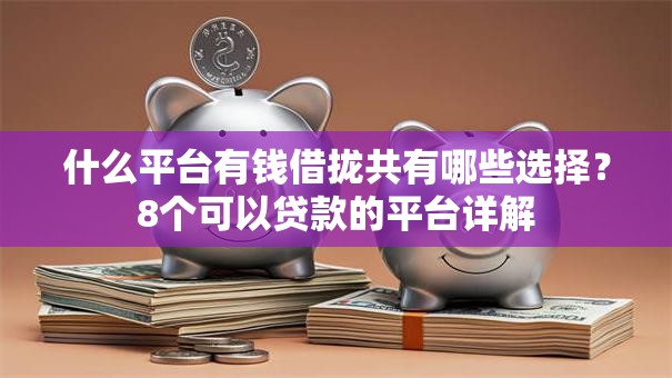 什么平台有钱借拢共有哪些选择？8个可以贷款的平台详解