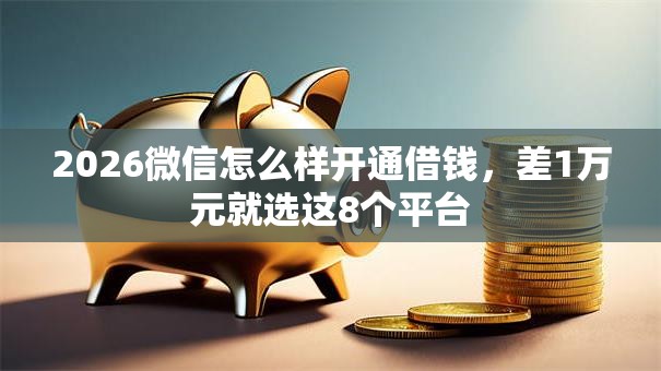 2026微信怎么样开通借钱，差1万元就选这8个平台