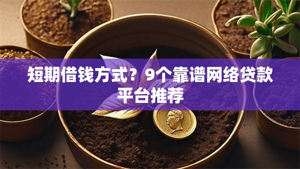 短期借钱方式？9个靠谱网络贷款平台推荐