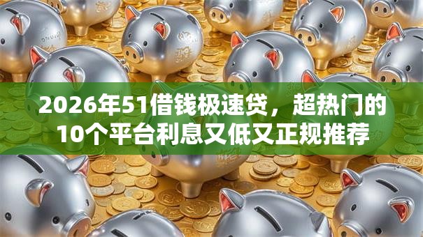 2026年51借钱极速贷，超热门的10个平台利息又低又正规推荐