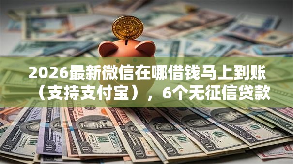 2026最新微信在哪借钱马上到账（支持支付宝），6个无征信贷款平台无私分享