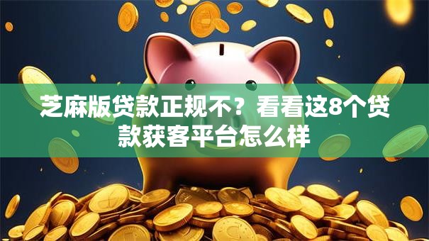 芝麻版贷款正规不？看看这8个贷款获客平台怎么样