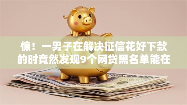惊！一男子在解决征信花好下款的时竟然发现9个网贷黑名单能在平台借钱，事后分享了出来