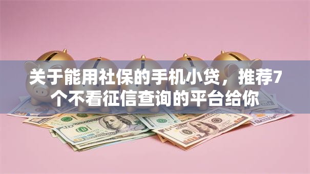 关于能用社保的手机小贷，推荐7个不看征信查询的平台给你