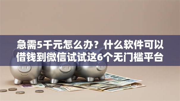 急需5千元怎么办？什么软件可以借钱到微信试试这6个无门槛平台