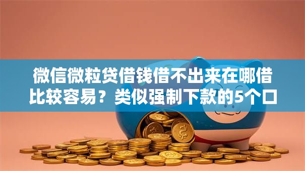 微信微粒贷借钱借不出来在哪借比较容易？类似强制下款的5个口子参考