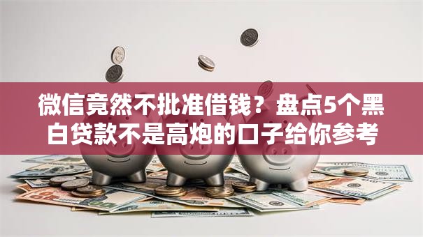 微信竟然不批准借钱？盘点5个黑白贷款不是高炮的口子给你参考