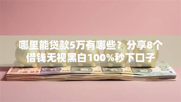 哪里能贷款5万有哪些？分享8个借钱无视黑白100%秒下口子
