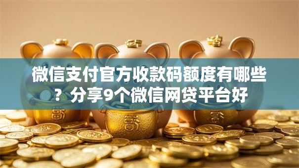 微信支付官方收款码额度有哪些？分享9个微信网贷平台好