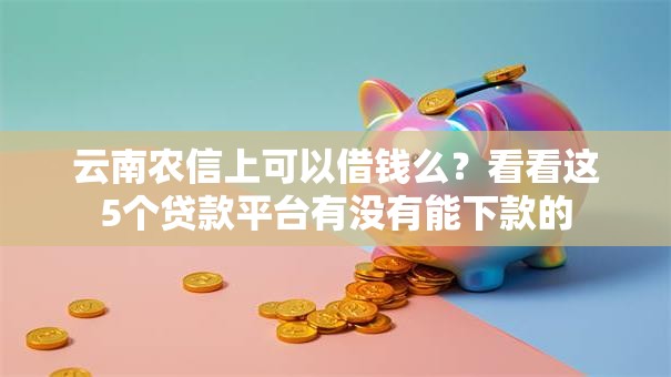 云南农信上可以借钱么？看看这5个贷款平台有没有能下款的