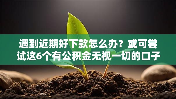 遇到近期好下款怎么办?或可尝试这6个有公积金无视一切的口子 遇到近期好下款怎么办?或可尝试这6个有公积金无视一切的口子