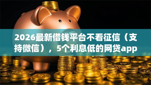 2026最新借钱平台不看征信（支持微信），5个利息低的网贷app无私分享