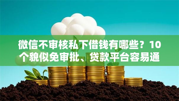 微信不审核私下借钱有哪些？10个貌似免审批、贷款平台容易通过合集