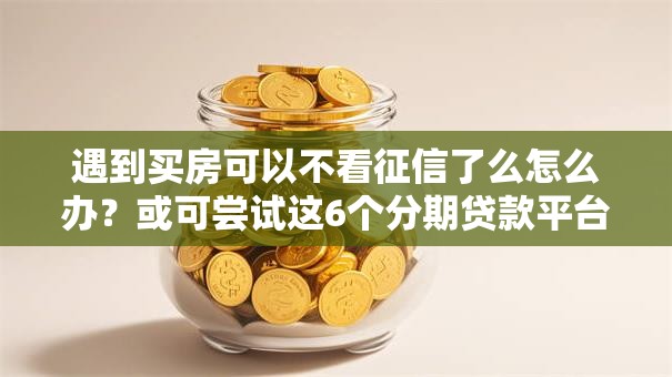 遇到买房可以不看征信了么怎么办？或可尝试这6个分期贷款平台好下款