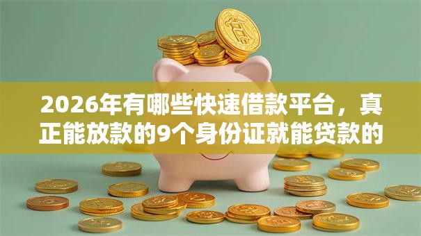 2026年有哪些快速借款平台，真正能放款的9个身份证就能贷款的平台推荐