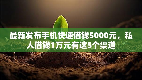 最新发布手机快速借钱5000元,私人借钱1万元有这5个渠道 最新发布手机快速借钱5000元,私人借钱1万元有这5个渠道