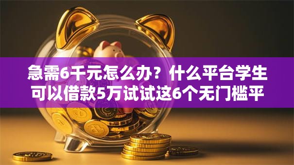 急需6千元怎么办？什么平台学生可以借款5万试试这6个无门槛平台