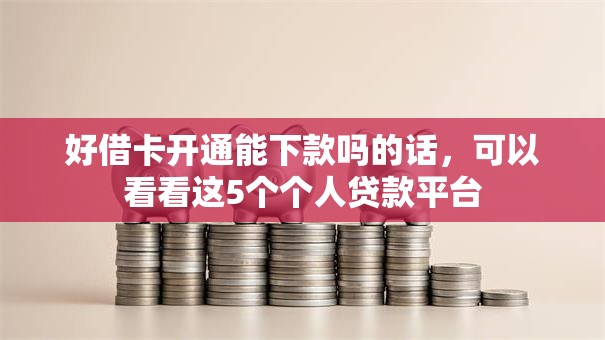好借卡开通能下款吗的话，可以看看这5个个人贷款平台