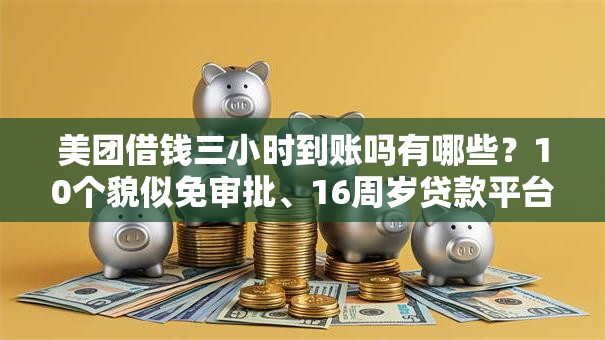 美团借钱三小时到账吗有哪些？10个貌似免审批、16周岁贷款平台合集