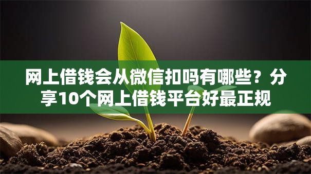 网上借钱会从微信扣吗有哪些？分享10个网上借钱平台好最正规