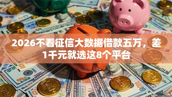 2026不看征信大数据借款五万，差1千元就选这8个平台