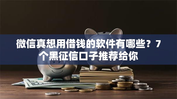 微信真想用借钱的软件有哪些？7个黑征信口子推荐给你