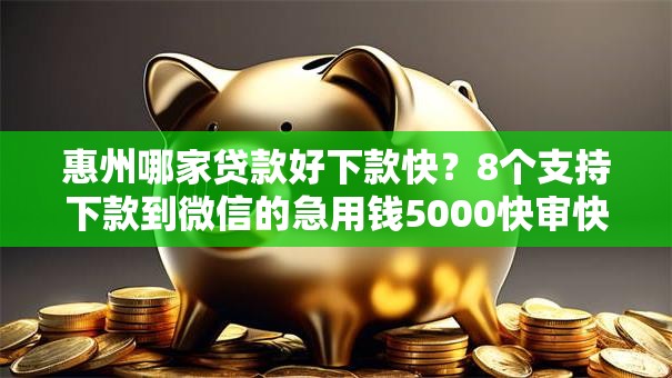 惠州哪家贷款好下款快？8个支持下款到微信的急用钱5000快审快贷无需征信口子
