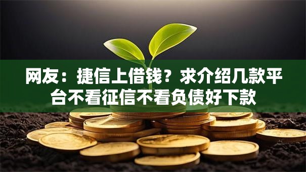 网友：捷信上借钱？求介绍几款平台不看征信不看负债好下款