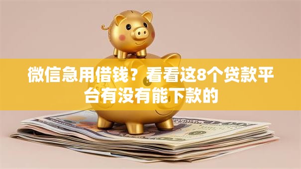 微信急用借钱？看看这8个贷款平台有没有能下款的