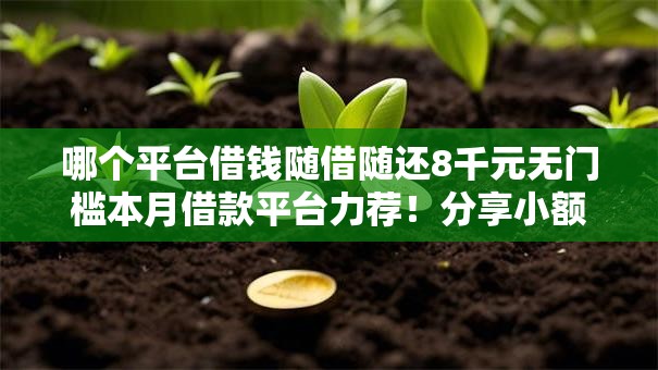 哪个平台借钱随借随还8千元无门槛本月借款平台力荐！分享小额网贷口子8千元无门槛借款