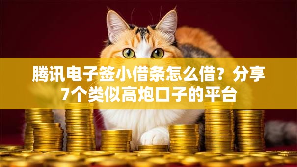 腾讯电子签小借条怎么借？分享7个类似高炮口子的平台