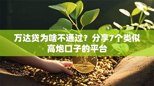 万达贷为啥不通过？分享7个类似高炮口子的平台
