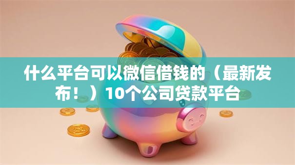 什么平台可以微信借钱的（最新发布！）10个公司贷款平台