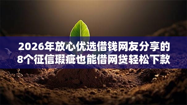 2026年放心优选借钱网友分享的8个征信瑕疵也能借网贷轻松下款的口子我觉得不错！