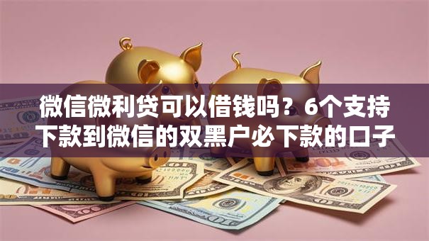微信微利贷可以借钱吗？6个支持下款到微信的双黑户必下款的口子2025