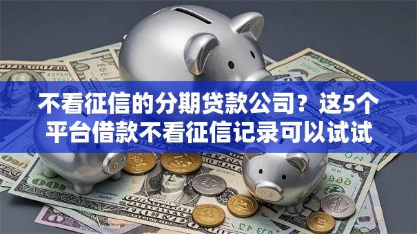 不看征信的分期贷款公司？这5个平台借款不看征信记录可以试试
