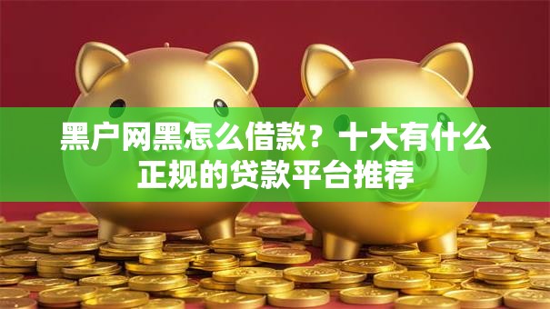 黑户网黑怎么借款？十大有什么正规的贷款平台推荐