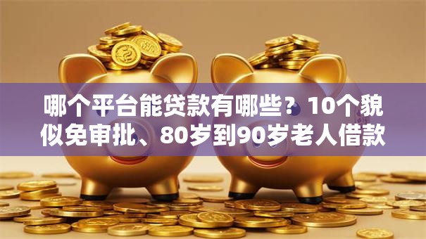 哪个平台能贷款有哪些？10个貌似免审批、80岁到90岁老人借款平台推荐合集