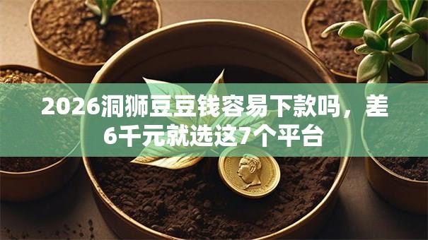2026洞狮豆豆钱容易下款吗，差6千元就选这7个平台