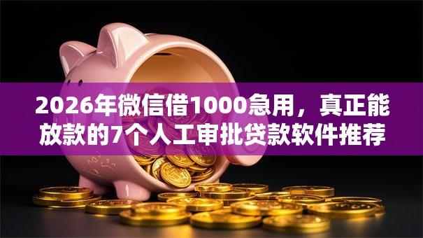 2026年微信借1000急用，真正能放款的7个人工审批贷款软件推荐