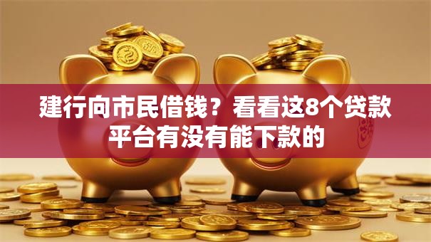 建行向市民借钱？看看这8个贷款平台有没有能下款的