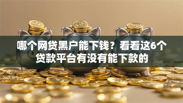 哪个网贷黑户能下钱？看看这6个贷款平台有没有能下款的