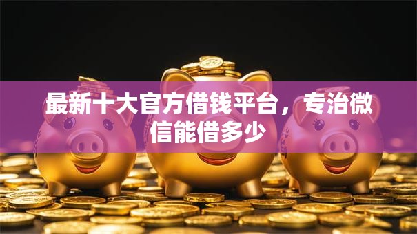 最新十大官方借钱平台，专治微信能借多少
