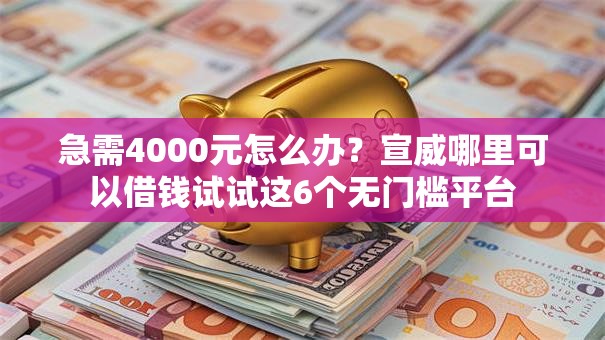 急需4000元怎么办？宣威哪里可以借钱试试这6个无门槛平台