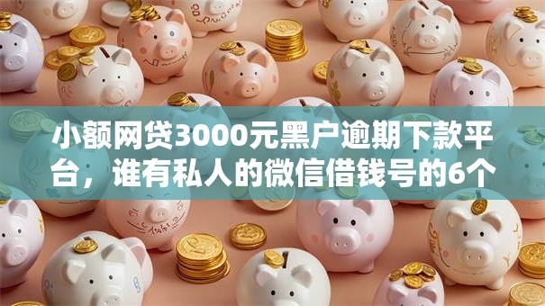 小额网贷3000元黑户逾期下款平台，谁有私人的微信借钱号的6个平台介绍